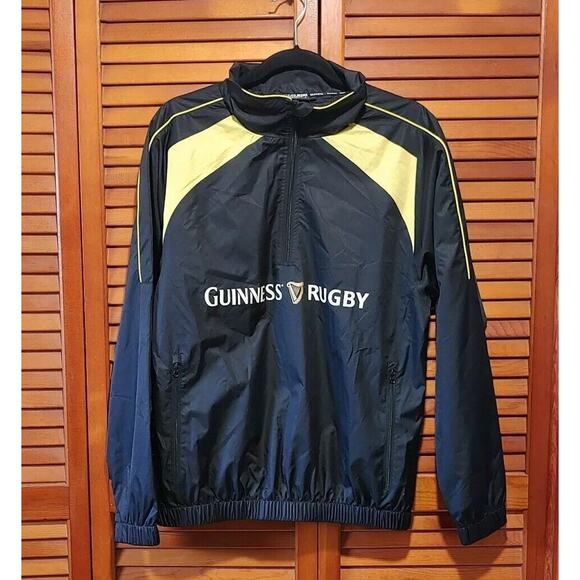 Guinness Rugby Men's Sm 1/4 Zip Windbreaker Irish Heritage Beer St Patrick's Day - Picture 3 of 7